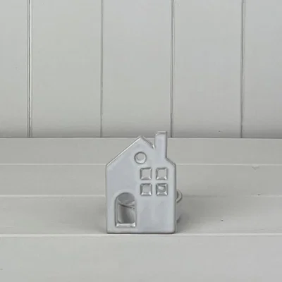 The Range White Ceramic House Tealight Holder - White