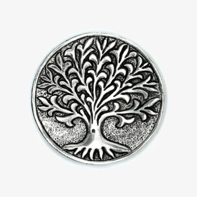 The Range Polished Aluminium Tree of Life Incense Holder 10cm - Silver