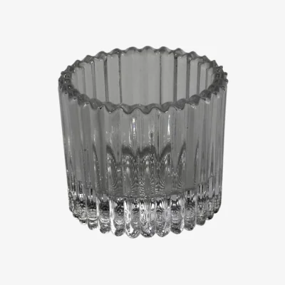 The Range Grey Harrison Ribbed Glass Tealight Holder 10 Pack - Grey