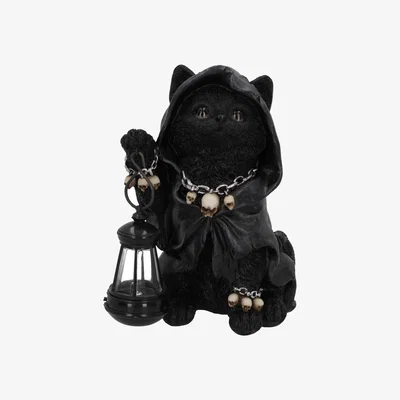 The Range Reapers Feline Lantern Cat Figurine - 18.5cm
