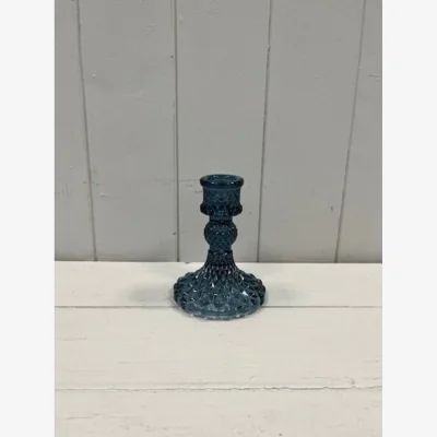 The Range Stylish Blue Glass Candle Holder - Blue