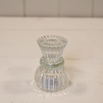 The Range Rustic Clear Glass Two Way Candle Holder - Clear