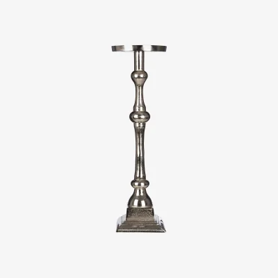 The Range Kensington Townhouse Small Pillar Candle Holder - Silver