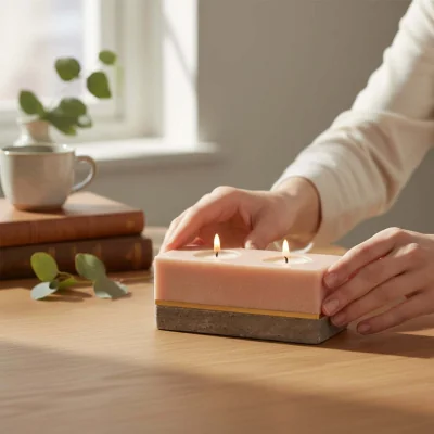 The Range Kira Marble Twin Tealight Holder