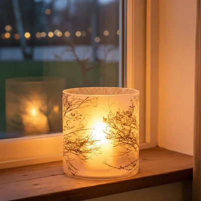 The Range Branch Large Glass Hurricane Candle Holder - Brown