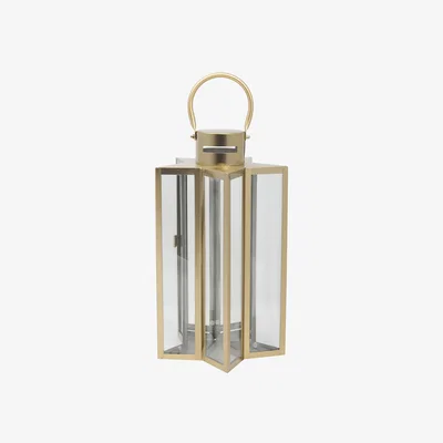 The Range Stainless Steel Star Shaped Lantern - Gold