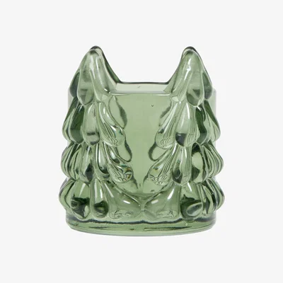 The Range Festive Glass Tree Tealight Holder - Green
