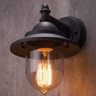 The Range RYDER Matt Black Fisherman Lantern Wall Light - black