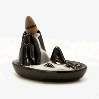 The Range Backflow Incense Burner Mini Mountain - Black