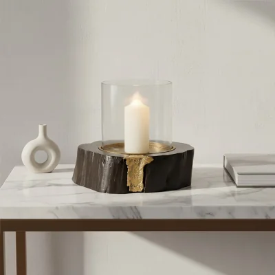 The Range Asamra Large Hurricane Candle Holder - Black