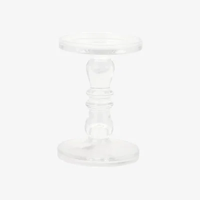 The Range Glass Pillar Candle Holder - Clear