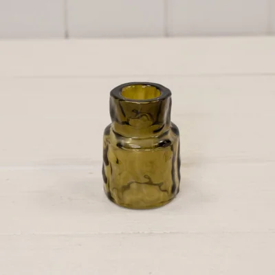 The Range Small Olive Green Textured Candle Holder - Olive