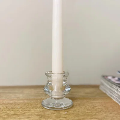 The Range Illuminate Your Space with Our Clear Glass Candle Holders - Clear