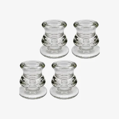 The Range Glass Candle Holders Set - Clear