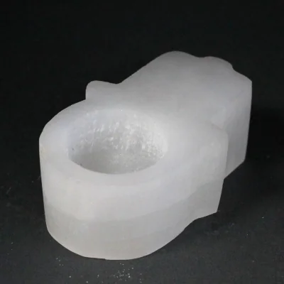 The Range Elegant Selenite Hamsa Candle Holder - White