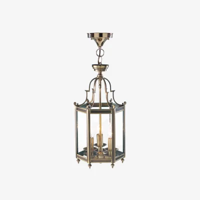 The Range Moorgate Hexagonal Hall Lantern Antique Brass