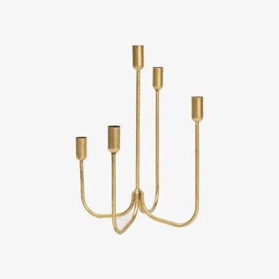 The Range Metal Candelabra - Brushed Gold