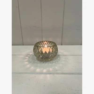 The Range Smokey Brown Diamond Pattern Tealight Holder - Brown