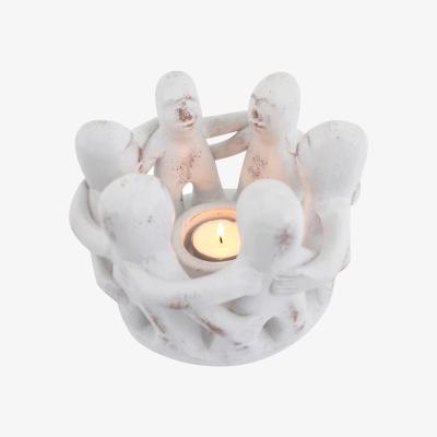 The Range Circle Of Friends Unglazed Ceramic Candle Holder - White