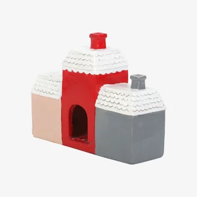 The Range Something Different Village Christmas Incense Cone Holder - Pink/Red/Grey