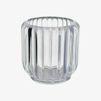 The Range Clear Maeve Rounded Grooved Glass Tealight Holder 5 Pack - Clear