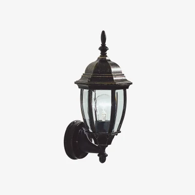 The Range Hambro Outdoor Wall Lantern Black Gold IP43
