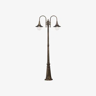 The Range Cima 2 Light Outdoor Post Lantern - Brass