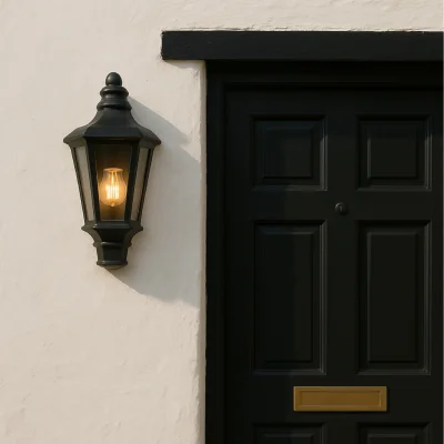 The Range CGC JIMI Black Outdoor Half Wall Lantern Light - Black