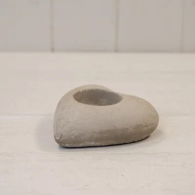 The Range Grey Whitewashed Cement Heart Tealight Holder - Grey