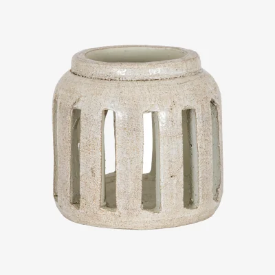 The Range Tarn Collection Large Sculptural Pillar Candle Holder - White