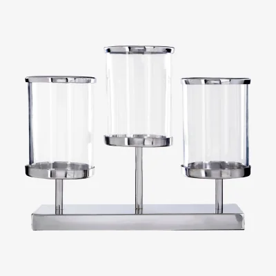 The Range Kensington Townhouse 3 Light Candle Holder. - Silver