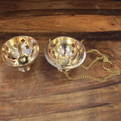 The Range Hanging Brass Incense Burner Gold - Gold