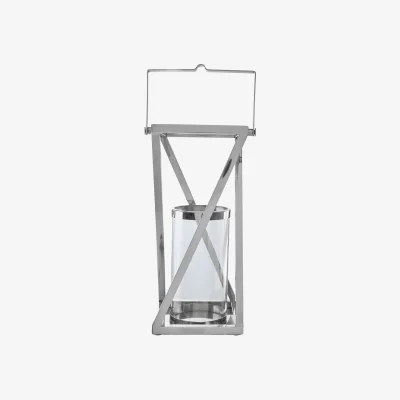 The Range Cruzar Large Silver Criss Cross Lantern - Silver