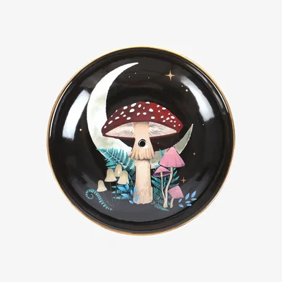 The Range Something Different Ceramic Forest Mushroom Incense Holder - Black/Multicoloured