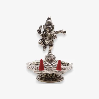 The Range Dancing Ganesha Incense Holder - Silver