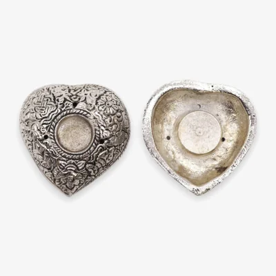 The Range Charming Heart-Shaped Incense Holder 6x5.5 - Silver