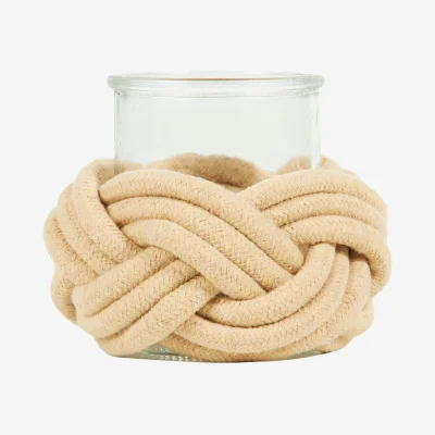 The Range Rope Knot Tealight Holder - Neutral or White