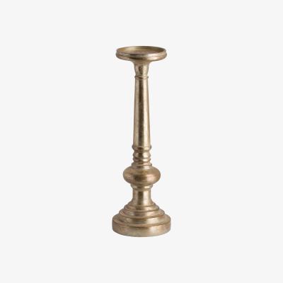 The Range Antique Brass Effect Tall Candle Holder Vintage Style - Brass
