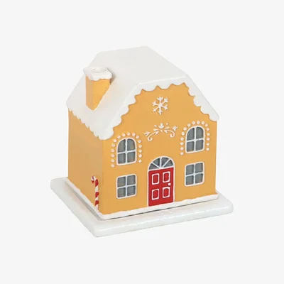 The Range Something Different Candy Cane Gingerbread House Incense Holder - White/Brown/Red