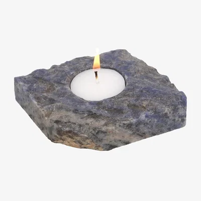 The Range Genuine Sodalite Candle Holder - Grey