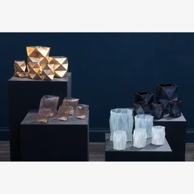The Range Rambia Large Oil Slick Glass Candle Holder - Multicolour