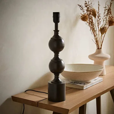 The Range Declan Candlestick Table Lamp Base - Brown