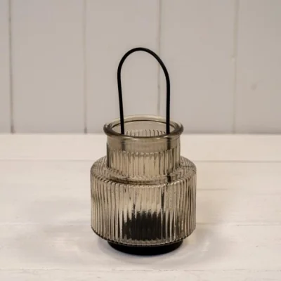 The Range Smokey Brown Glass Candle Holder Small - Brown
