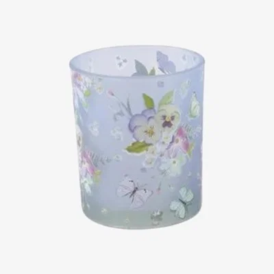 The Range Floral Design Tealight Holder - Purple
