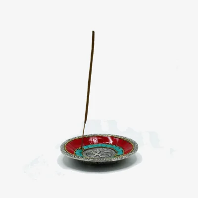 The Range Om Plate Tibetan Decor Cone  Stick Holder MultiColor - Multicolor