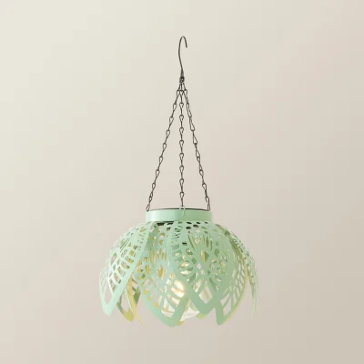 The Range Artichoke Pastel Solar Hanging Decorative Outdoor Garden Lantern Light - Powder Blue - Sage Green