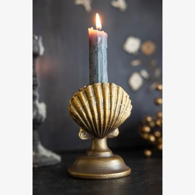 Rockett St George Gold Clam Shell Candlestick Holder