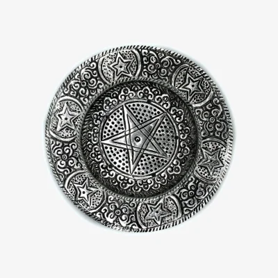 The Range Polished Aluminium Pentagram Incense Holder 11.5cm - Silver