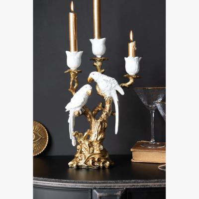 Rockett St George Lovebirds & Roses Candlestick Holder