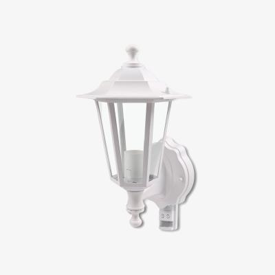 The Range White PIR Metal Wall Lantern with Candle Bulb - White
